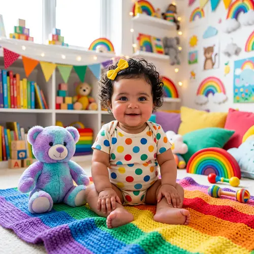 Adorable Baby in Vibrant Colors | Cute Moments