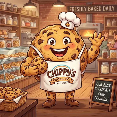 Chocolate Chip Cookie Mascot for Your Brand