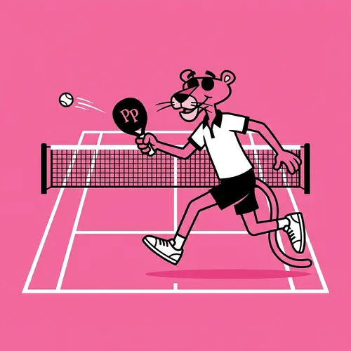 Pink Panther Paddle Fun on Pink Background