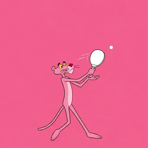 Pink Panther Paddle Fun on Pink Background