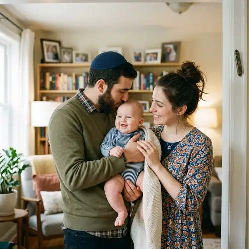 Adorable Jewish Couple with Baby | Happy Family Portrait
