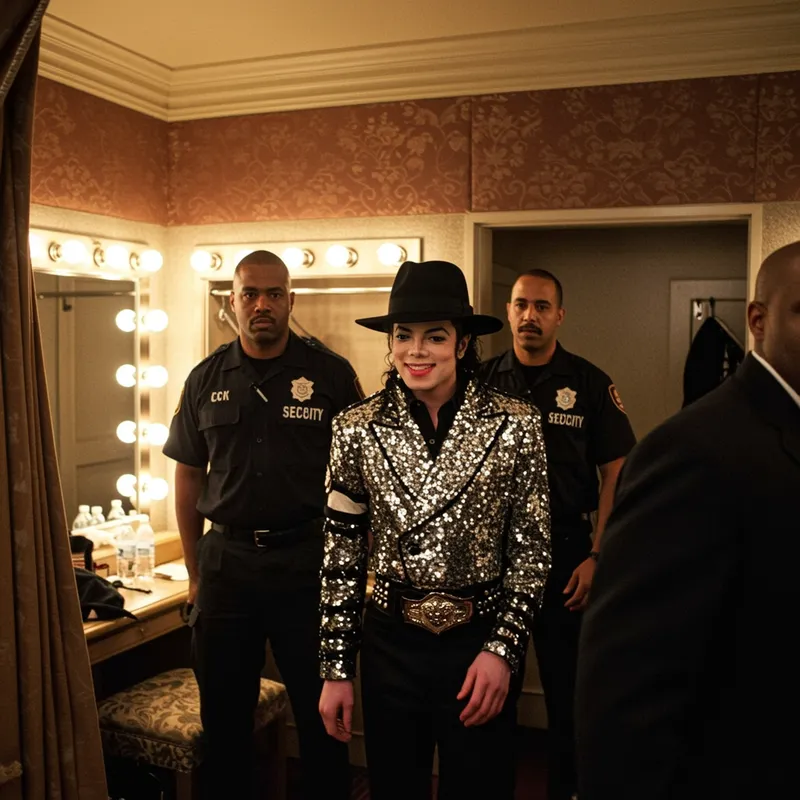 Michael Jackson's Charming Entrance with Security