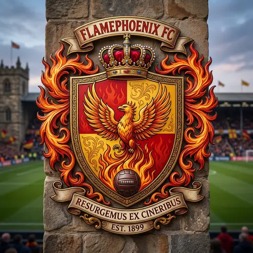 Phoenix Shield with Crown and Flames
