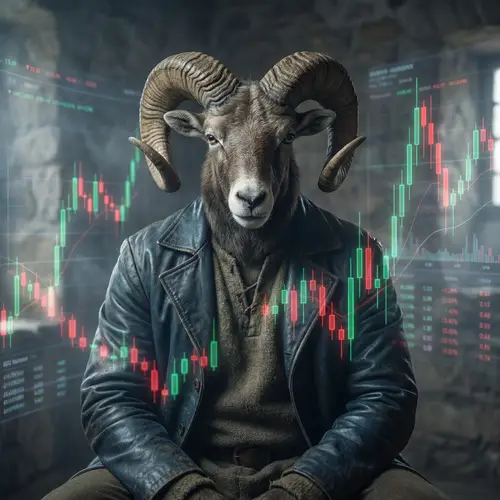 8K Mythological Man with Ram's Head in Blues | Surreal Financial Data