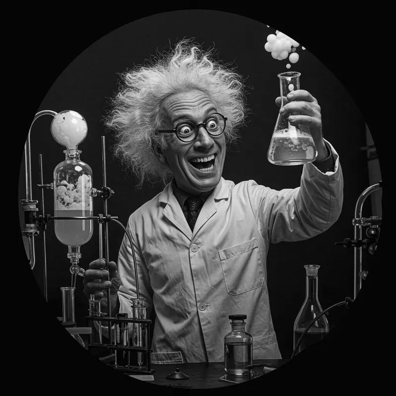 Dot-Style Crazy Scientist: Pixel Art Masterpiece