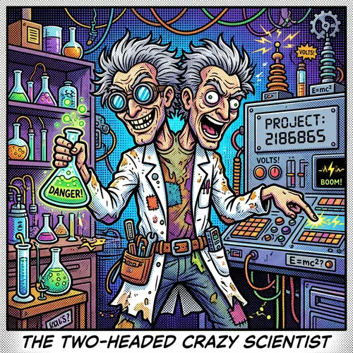 Dot-Style Crazy Scientist: Pixel Art Masterpiece