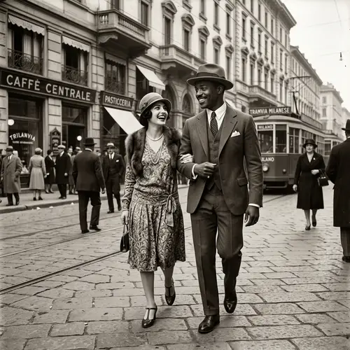 1920s Black Man and Italian Woman Portrait