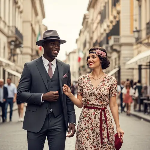 1920s Black Man and Italian Woman Portrait