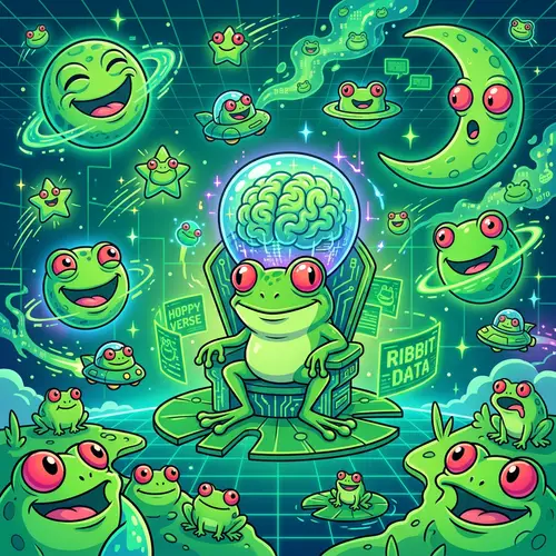 Playful Green Frog Universe | Digital Art Aesthetic