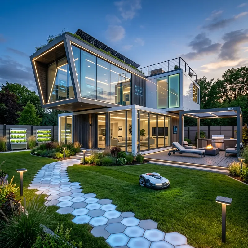 Futuristic Hi-Tech Modular House with Smart Backyard
