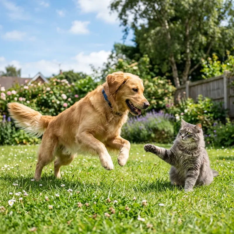 Dog Playing with Cat - Fun Interaction Moment