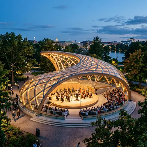 Architectural Circular Music Pavilion Design