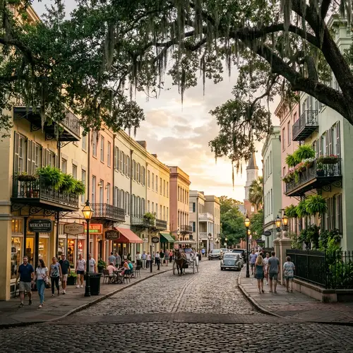 Nostalgic Savannah-Inspired City Street Photography
