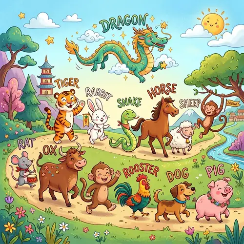 12 Cartoon Zodiac Animals for Kids