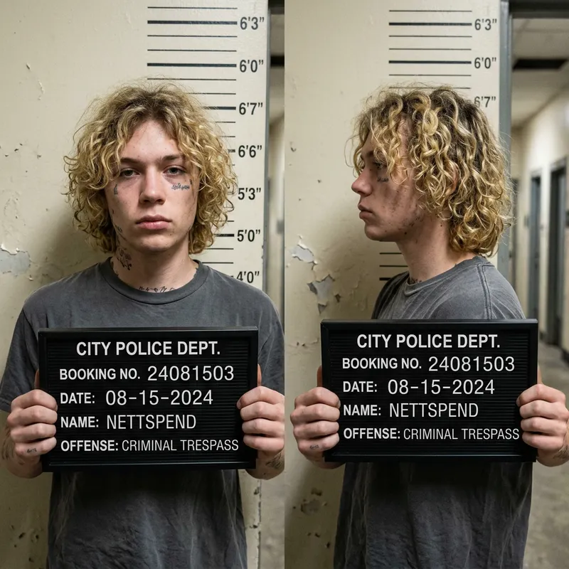 Rapper Nettspend's Detailed Mugshot