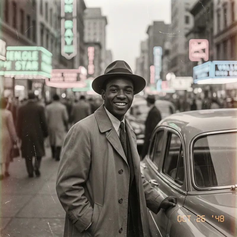 Confident Charismatic Young Man in Vibrant Street Portrait