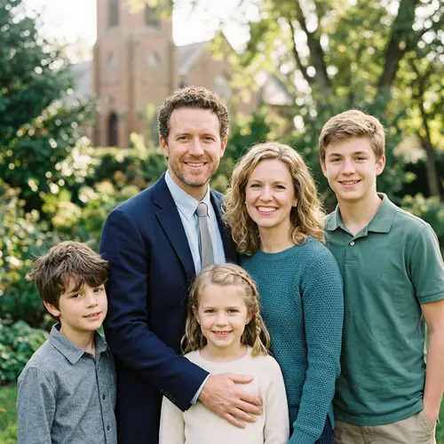 Beautiful Family Headshot of Our Pastor