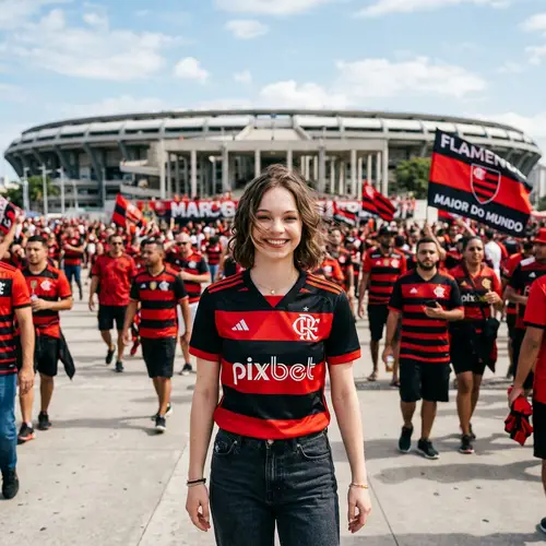 Emma Myers in Flamengo Jersey - Exclusive Image
