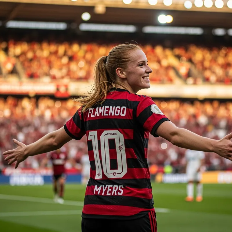 Emma Myers in Flamengo Jersey - Exclusive Image