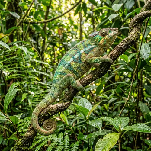 Captivating Chameleon in Lush Greenery