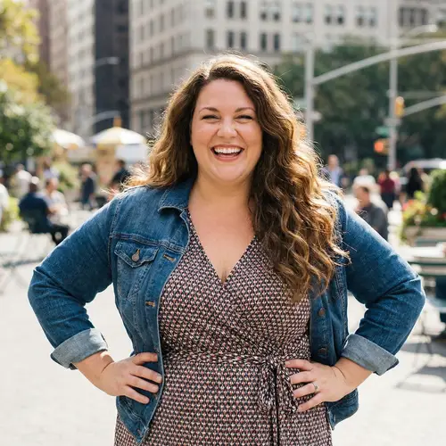 Confident Plus-Size Woman Radiates Positivity