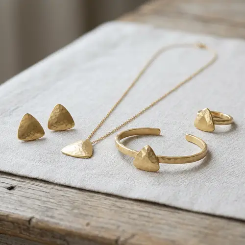 Complete Jewelry Set: Earrings, Necklace, Bangle & Ring