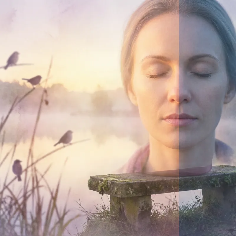Serene Woman Meditating at Dawn | Spa Art