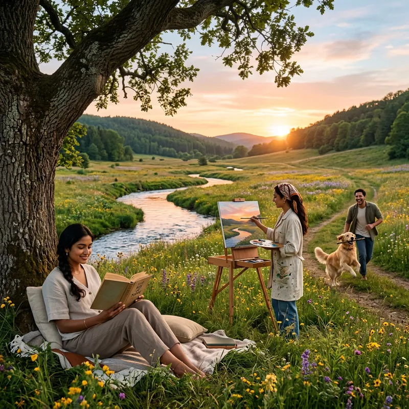 Living a Regret-Free Life - Serene Sunset Landscape