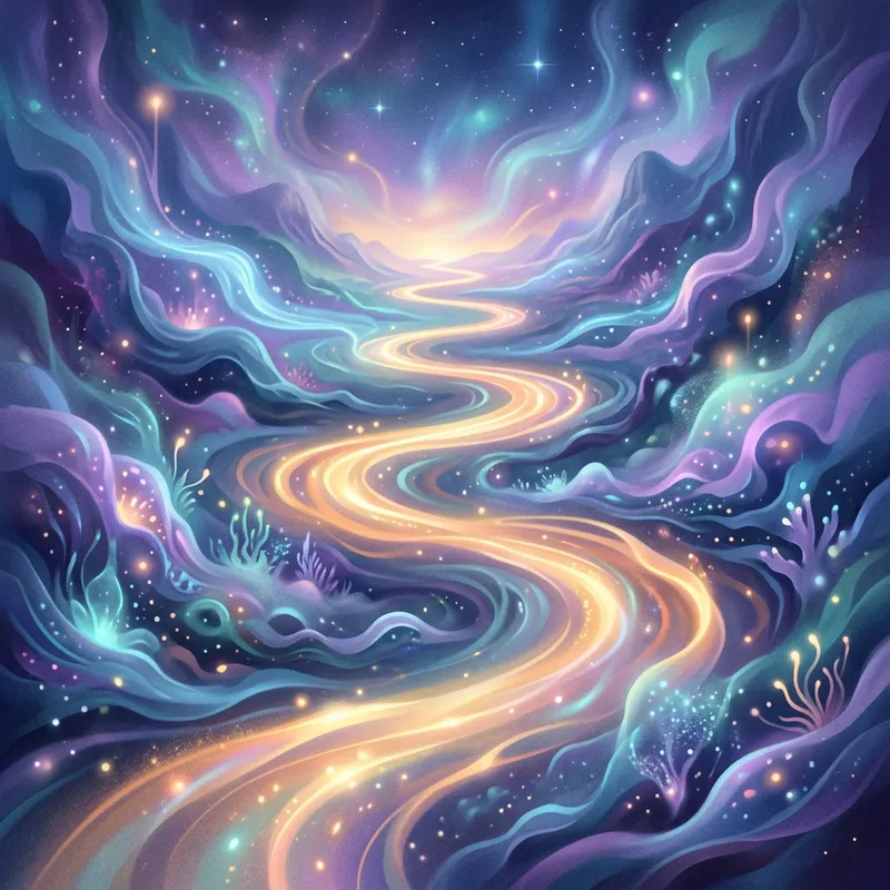 Ethereal Intuition: Abstract Path Through Mystical Landscape Ethereal Intuition: Abstract Path Through Mystical Landscape