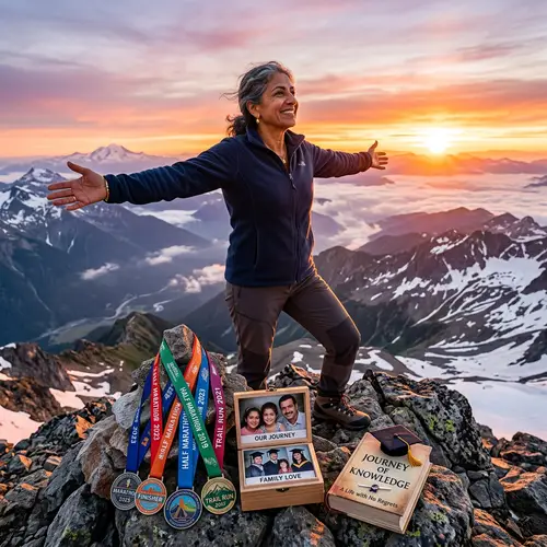 Living Life with No Regrets: A Middle-Eastern Woman Embracing Freedom on a Mountain Top