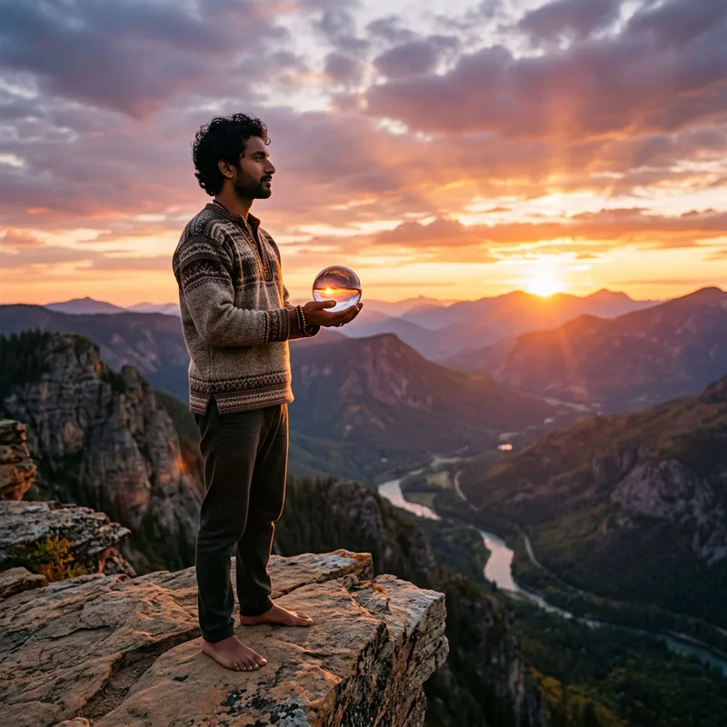 Self-Realization Image: Symbolic Representation of Inner Light and Tranquility