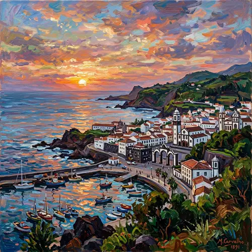 Ponta Delgada: Impressionist Sunset by the Atlantic