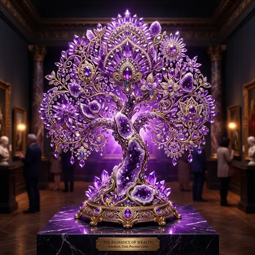 Majestic Amethyst Crystal Art: A Wealthy Elegance