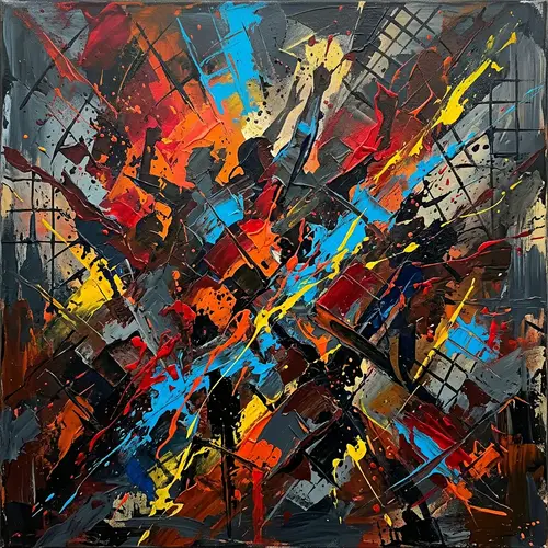 Abstract Rebellion Art: Defiance and Turbulence