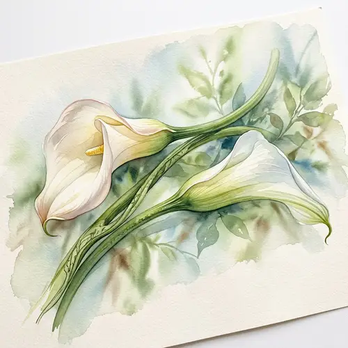 Elegant Calla Lilies Watercolor Art