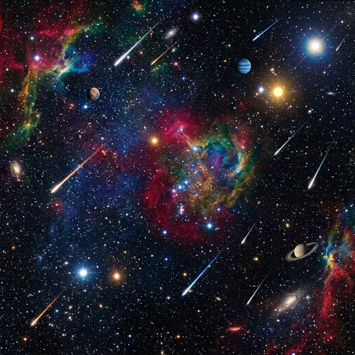 Cosmic Beauty: Bold & Vibrant Colors in Expansive Space