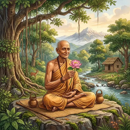 Mahakassapa - Ancient Indian Monk Illustration