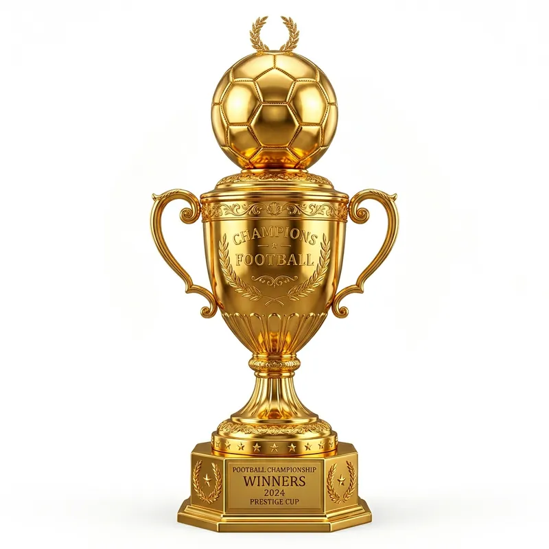 Shiny Gold Football Trophy Design