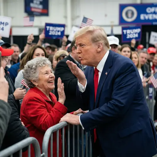 Donald Trump Blowing a Kiss in Photo