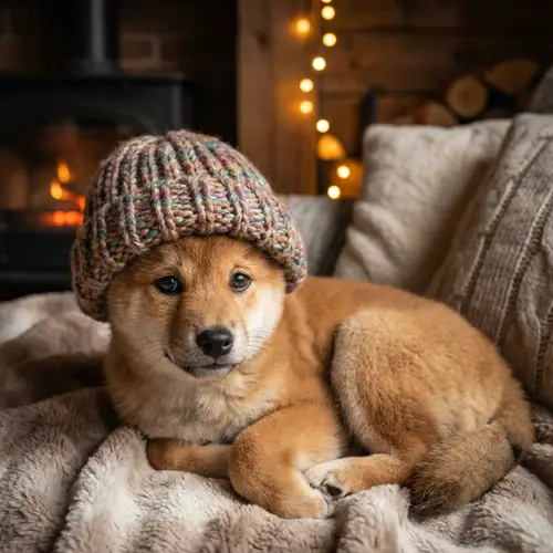 Adorable Shiba Inu Puppy in Colorful Hat | Cute Dog Photos