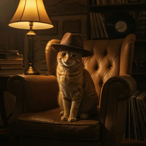 Cat Wearing Fedora Hat - Stylish Feline Fashion