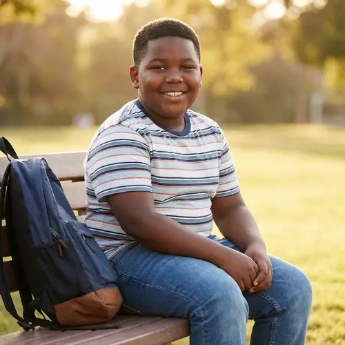 Charming Portrait of a Plump Black Boy