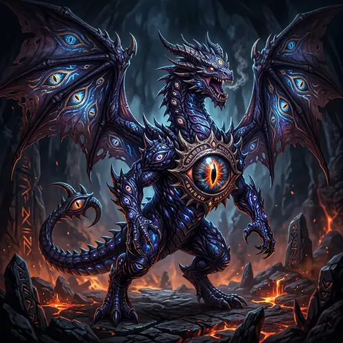 Dragon Inspired Monster with Evil Eye