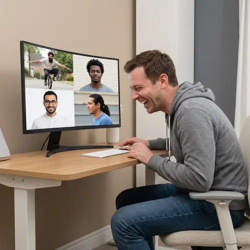 Laughing Man Requests Unicycle Images of Diverse Men