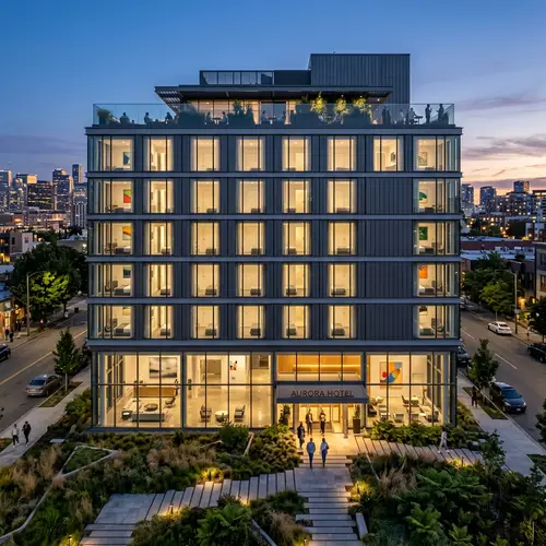 Contemporary Design Modern Hotel with Serene Gardens & City View