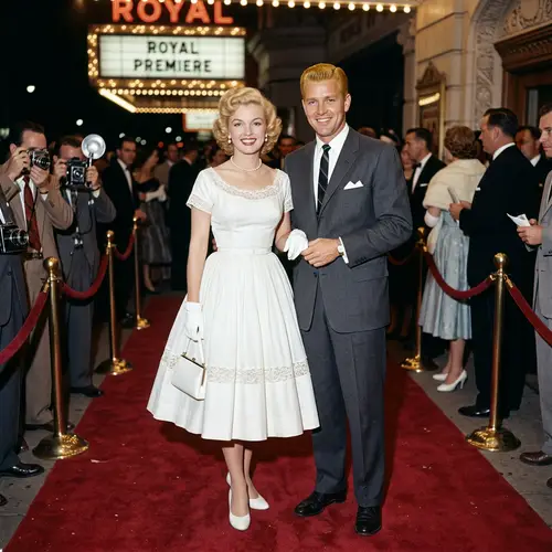 1950's Classic Couple on Red Carpet