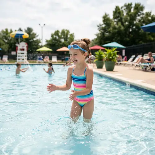 Girl in Swimsuit at the Pool
