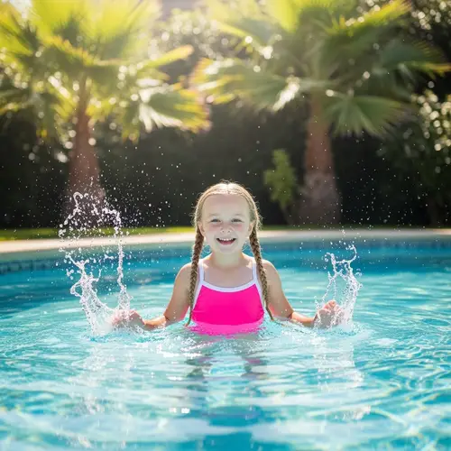 Girl in Swimsuit at the Pool