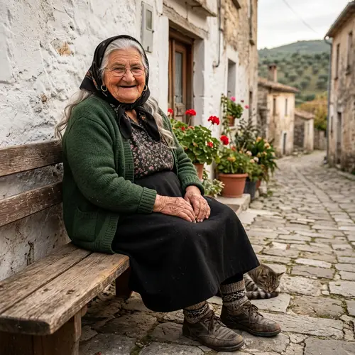 Elderly European Village Woman Portrait