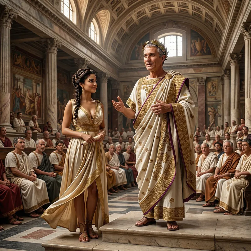 Charismatic Julius Caesar in Roman Senate - 8K Art